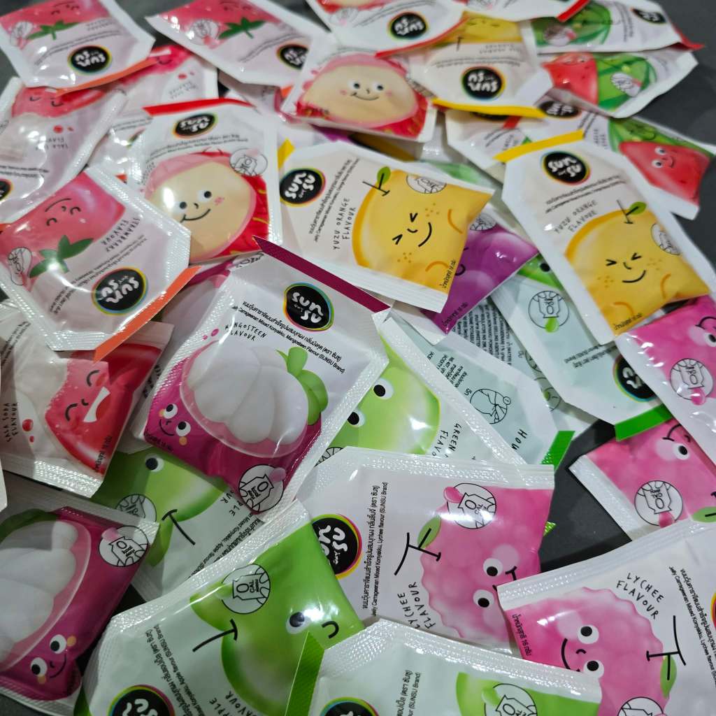 Sunsu ขายแยกซอง ขนมซันซุ 0 แคล ชิ้นละ 2-4 บาท เลือกรสได้ พร้อมส่ง