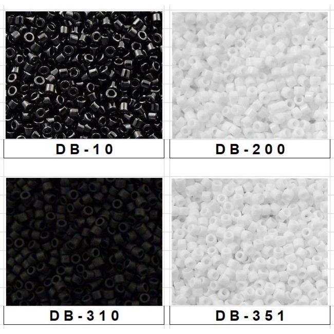 Delica 11/0 สีเงา เม็ดบีด ลูกปัดแก้ว ทรงกระบอก Miyuki Beads