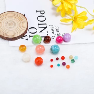 50ชิ้น 6/8mm ลูกปัดหินเทียม อะคริลิค ลูกปัดกลม 34สี สําหรับทําสร้อยคอ สร้อยข้อมือ DIY จัดส่งจากไทย