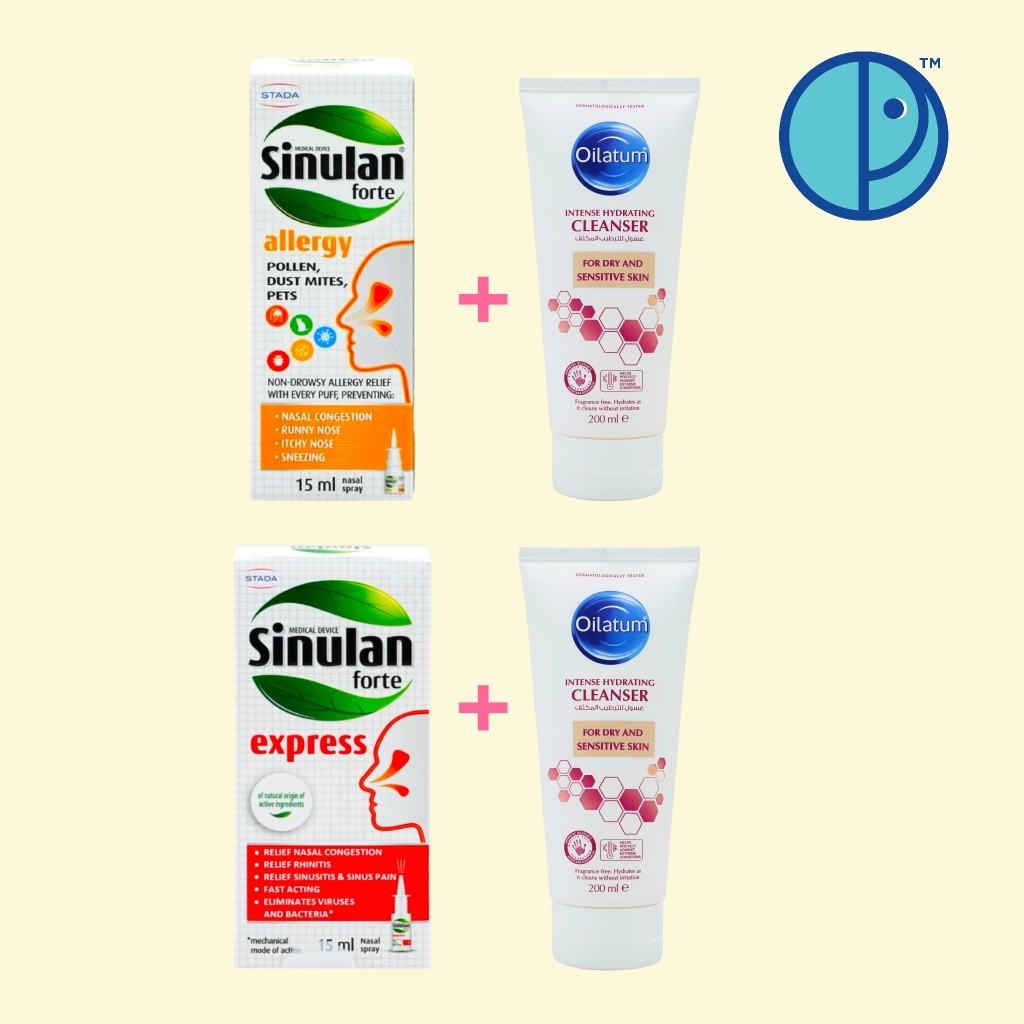 (แถมฟรี Oilatum Cleanser) Sinulan Forte express & allergy ซินูแลน ฟอร์ท เอ็กซ์เพรส &  แอลเลอจี สเปรย์พ่นจมูก ขนาด 15 ml.
