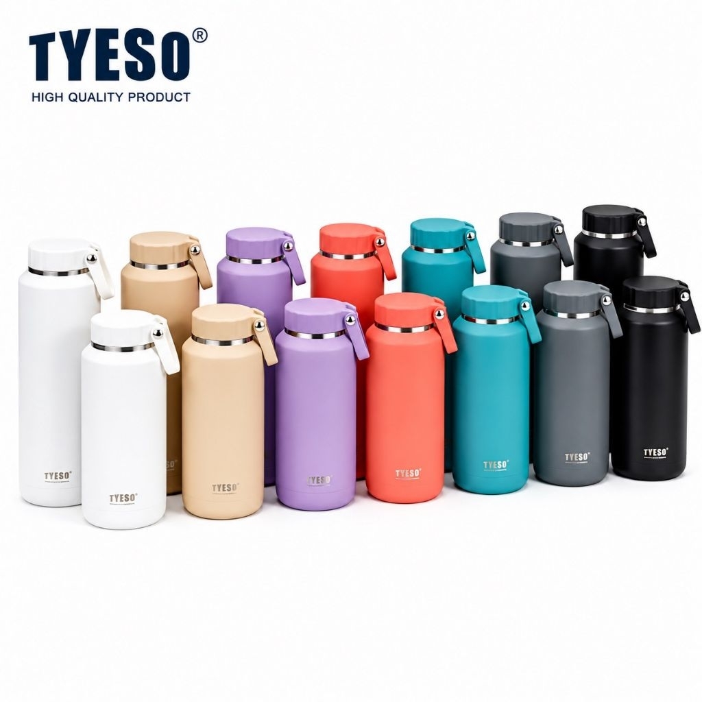 TYESO ของแท้‼️ กระบอกน้ำเก็บอุณหภูมิ สแตนเลส เก็บร้อน-เย็น พร้อมหูหิ้ว 500ml / 710ml รุ่น TS-8755C , TS-8756C