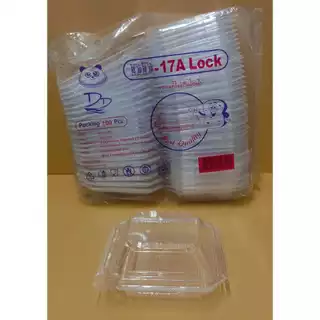 DD กล่องใส OPS DD-17A แบบล็อค (100ใบ) บรรจุภัณฑ์เบเกอรี่ ที่ใส่อาหารและเครื่องดื่ม กล่องข้าว ไม่เป็นไอน้ำ