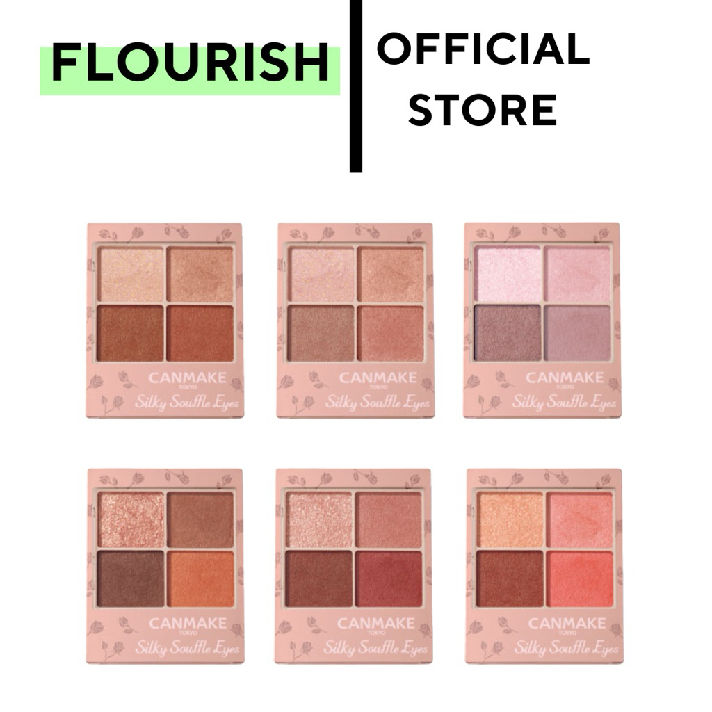 ครบ7สี พาเลทอายแชโดว์ 4 เฉด Canmake Silky Souffle Eyes