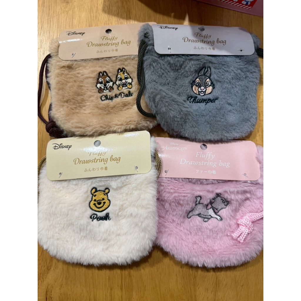 [พร้อมส่งในไทย 🇹🇭] ถุงหูรูด ถุงผ้าใบเล็ก ขนนิ่ม  Disney & Sanrio 🛍️💗 ของแท้จาก 🇯🇵