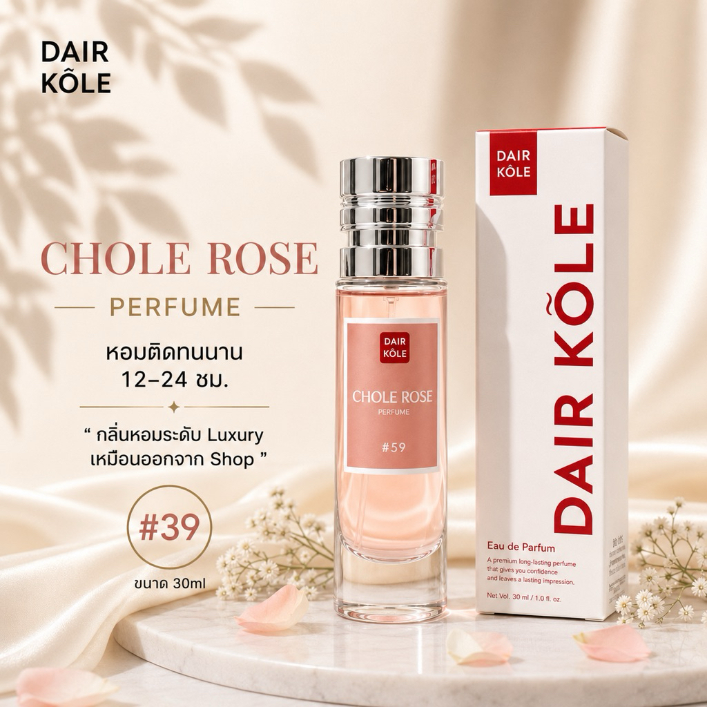 🔥กลิ่นShopแท้🔥น้ำหอมDAIR KOLE #39 โคลเ อ้โรส CLR ติดทน12-24ชม. #น้ำหอมผู้หญิง #น้ำหอม #ติดทนนาน #น้ำ