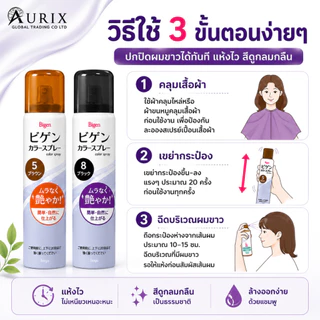 สเปรย์ปิดผมขาว แบบเร่งด่วน ย้อมผมชั่วคราว Bigen Color Spray ล้างออกได้