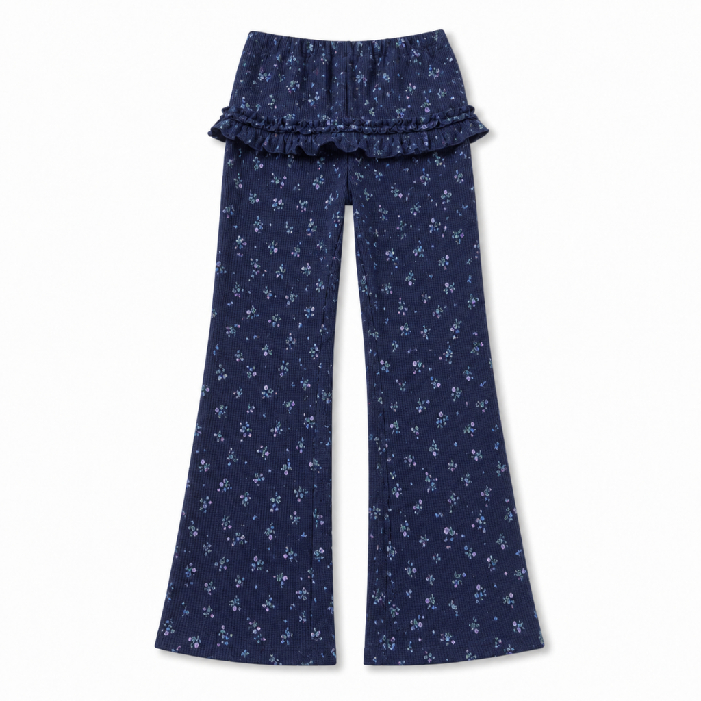 ÉTOILE BNK LUNA LOVE PANTS กางเกงขายาว ปลายขาบาทออกเล็กน้อย พร้อมดีเทลระบายเอว 2 ชั้น