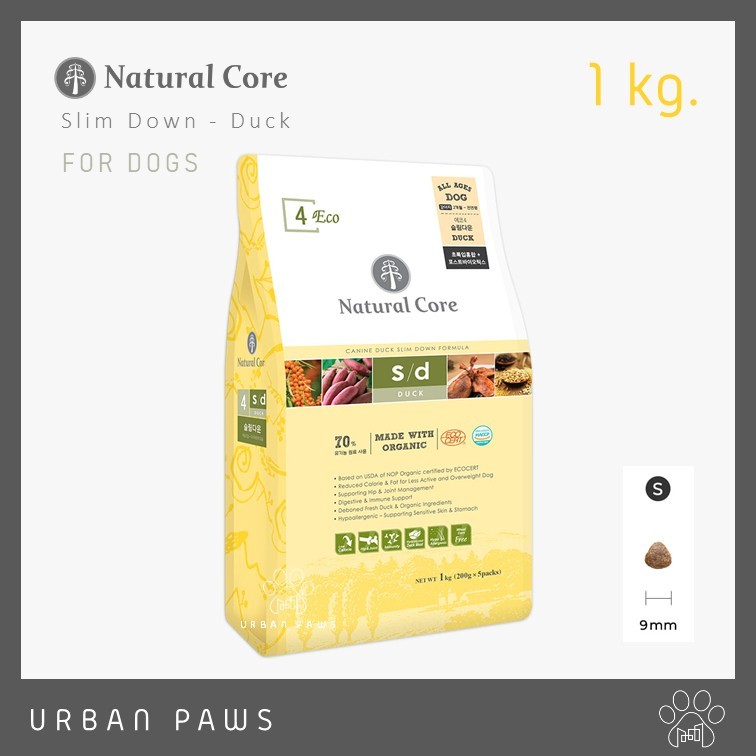 อาหารสุนัข Natural Core - ECO 4 Slim Down Duck สูตรเนื้อเป็ดไขมันต่ำ นำเข้าจากเกาหลี🇰🇷 ขนาด 1 kg/ 6 kg
