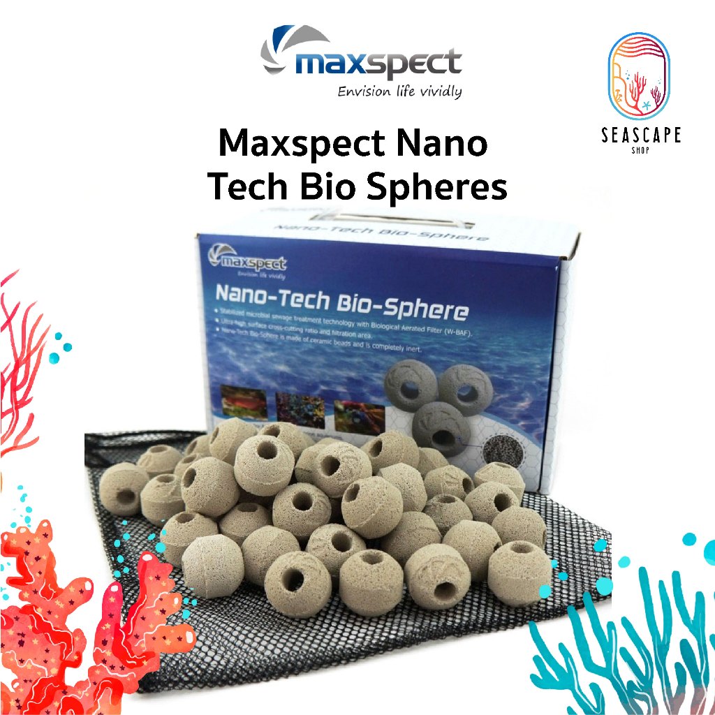 Maxspect Nano-Tech Bio-Sphere วัสดุกรองเซรามิกชีวภาพ Bio Media สำหรับตู้ปลา น้ำจืดและทะเล เพิ่มแบคทีเรียกรองน้ำ 1kg