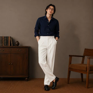 MADWORLD STUDIO / REGULAR FIT TROUSERS กางเกงทรงกระบอกตรงเอวสูง