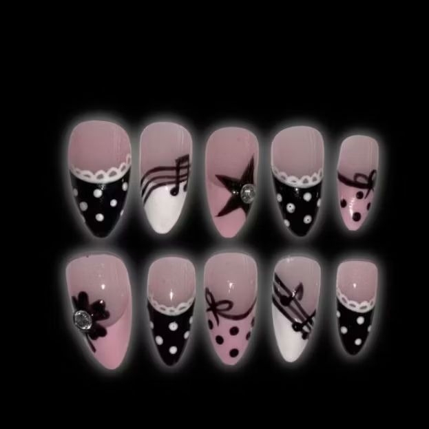 🎹🩷Press on nails | Cute nails design, handmade press on nails (Please message me in chat to change s