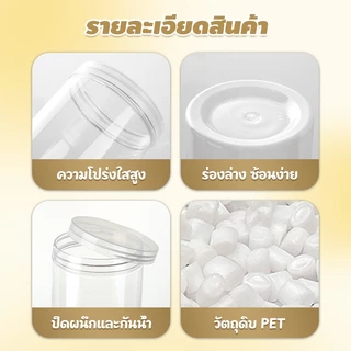 50pcs กระปุกพลาสติกใสPET Foodgrade กระป๋องพลาสติกใส ฝาเกลียว ไม่แตกง่ายความเหนียวที่ดีกระปุกใสสําหรับใส่