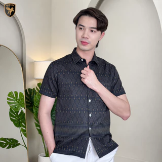 MAWIN เสื้อเชิ๊ตลายไทย จุลมาศ ใส่ได้ทั้งผู้ชายและผู้หญิง