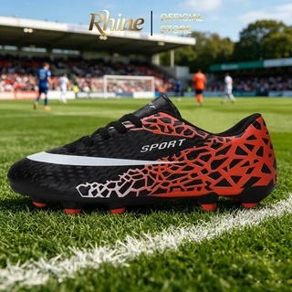 RHINE 2026 รองเท้าฟุตบอลเยาวชน AG ปลายแหลมยาวระดับไฮเอนด์สำหรับเด็กห้าคนรองเท้าบุรุษขนาดยอดนิยม 31-43