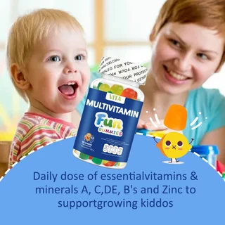 VITA วิตามินรวมเด็กกัมมี่ อาหารเสริม เพิ่มความสูงเด็ก เสริมภูมิคุ้มกัน Multivitamin VitaminABCDE Supplement 60Gummies