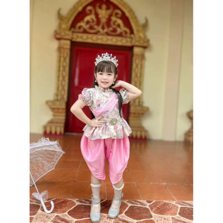 ✅ร้านส่งไว⚡️ชุดไทยประยุกต์ลูกสาว🎉รุ่นแพรพันวา สีพาสเทล💕🎀