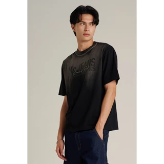 Mc JEANS (แม็คยีนส์) เสื้อยืดผู้ชาย เสื้อยืดแขนสั้น ทรงรีแลกซ์ Relax Fit T-Shirt สีดำ MTTZC03