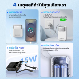 พาวเวอร์แบงค์ 20000mAh 45W Super Fast Charge powerbank มี ccc ชาร์จเร็ว ของแท้ รับประกัน 1 ปี รองรับ iPhoe Samsung Vivo