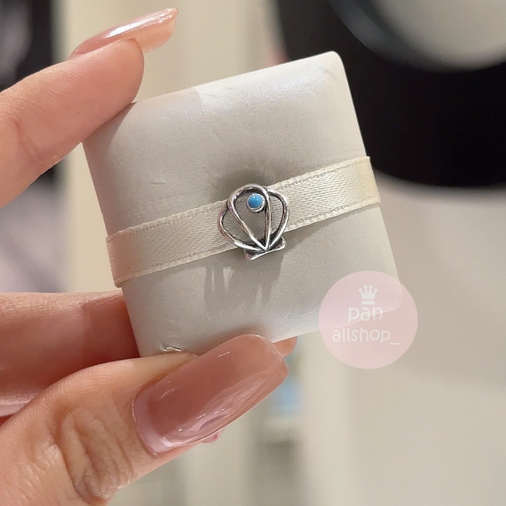 (ของแท้100%) แถมกล่อง Pandora Openwork Shell Charm ชาร์มหอย