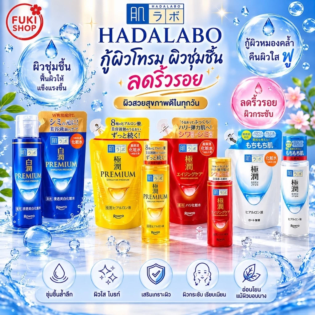 ฮาดะลาโบะ โลชั่น Hada Labo Premium Lotion ขนาด 170 ml แบบขวดและรีฟิล นำเข้าจากญี่ปุ่น ของแท้💯%