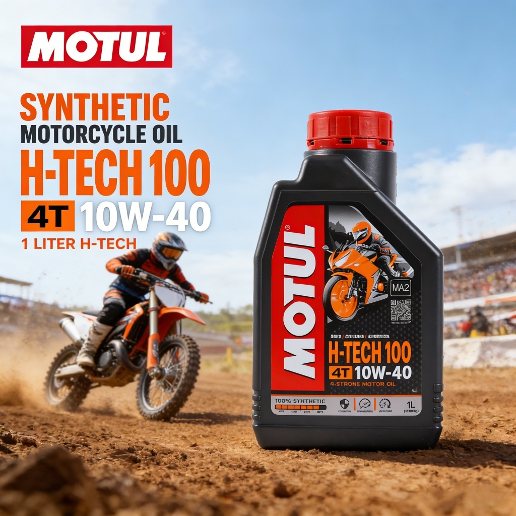 Motul H-Tech Fully Synthetic 4T Engine Oil 10W-40 SAE API SL 1 Liter