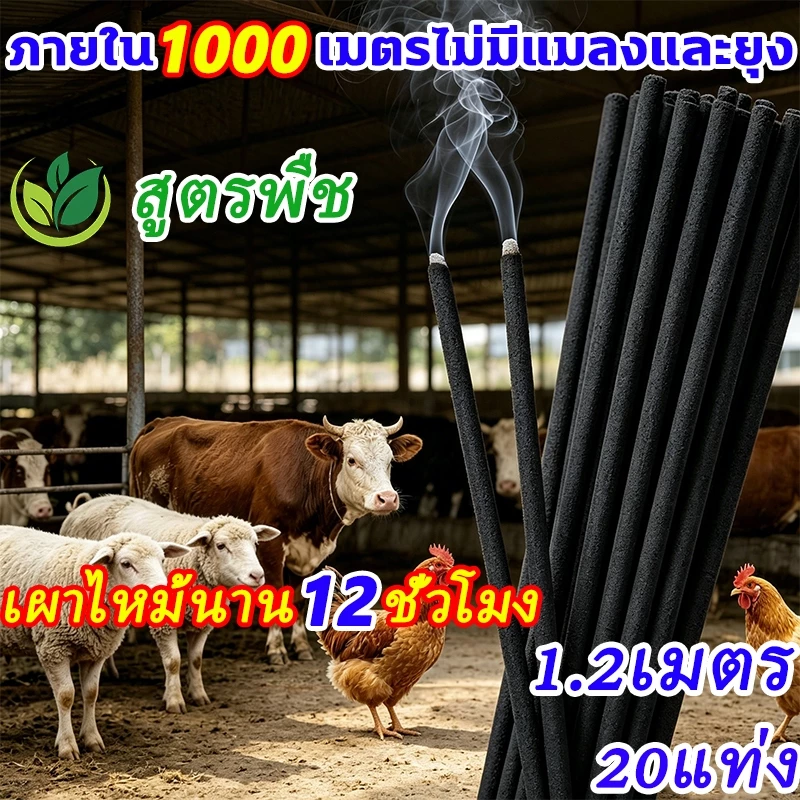 🔥พร้อมส่ง ธูปจัมโบ้ตะไคร้ ไล่ 1.2 เมตร 20แท่ง ไล่ สำหรับฟาร์มเลี้ยงสัตว์ ไล่ยุงเห็นผลแน่นอน ธูปตะไคร้ไล่ยุง ธูปไล่ยุง