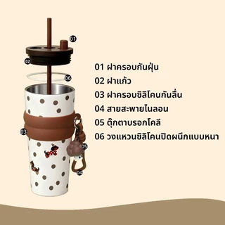 WaterLoco แก้วใส่น้ำแข็งขนาด 710 มล แก้วน้ำสแตนเลส จุขนาดใหญ่ 316 พร้อมหลอด สามารถเก็บความร้อนและความเย็นได้