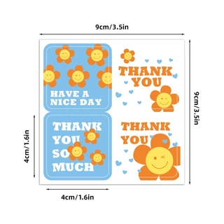 [พร้อมส่ง🇹🇭] สติ๊กเกอร์ขอบคุณ (เซท 100 ดวง) Thank you ชุด Flower Smile in The Sky