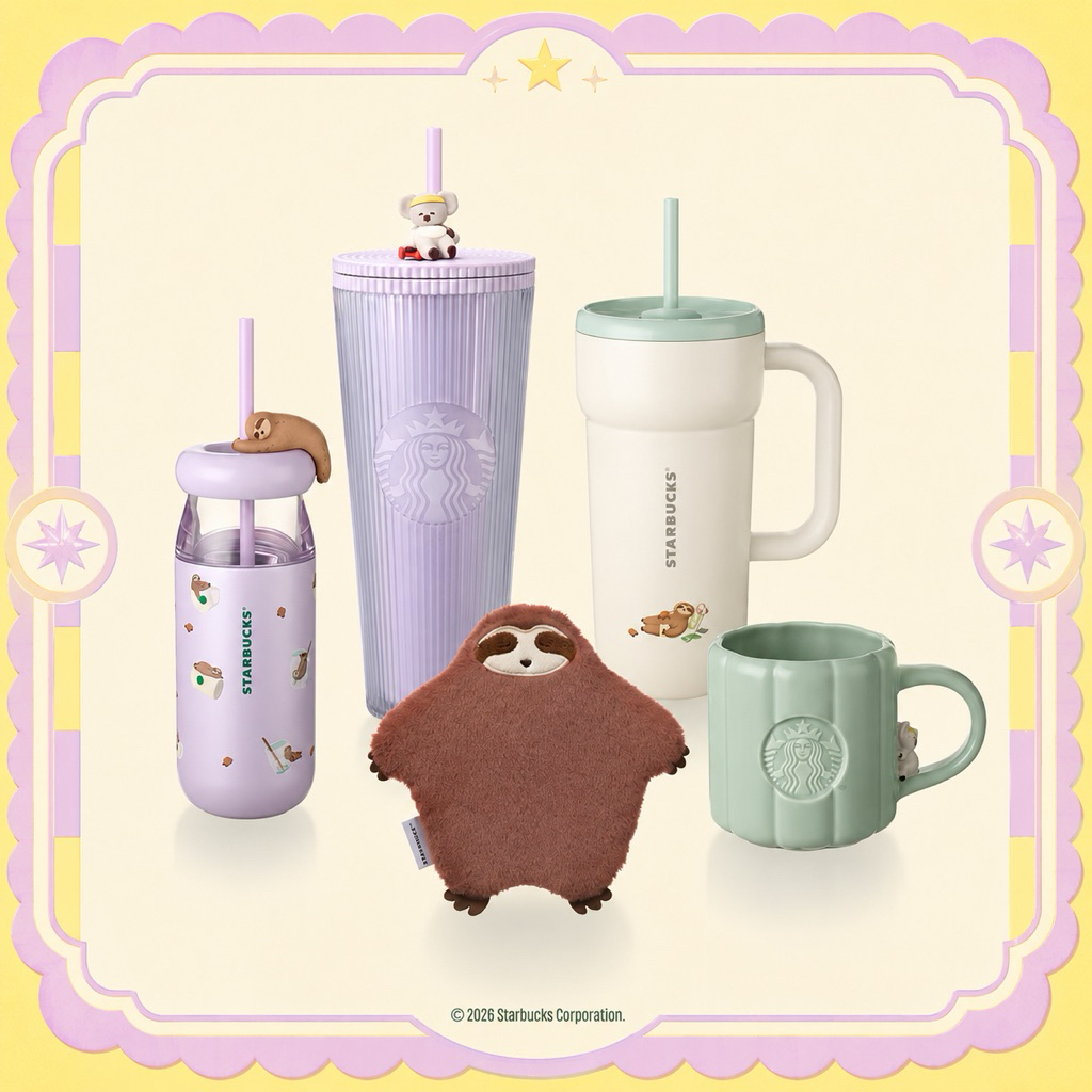 💯%Starbucks 🐨🦥 Starbucks Sleepy Sloth & Koala Collection 2026โคอาลา 🐨และสลอธ🦥 ของแท้💯% จากSHOP ทุกชิ้น