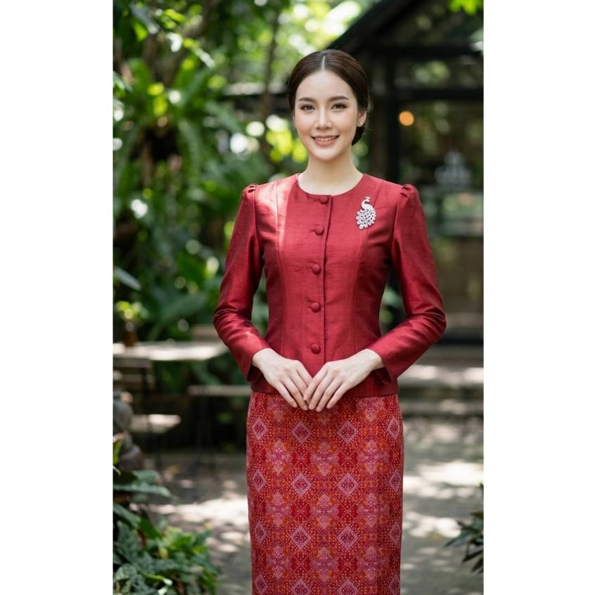 เสื้อผ้าไหมสี่เส้นไทยเรือนต้นรหัส ท01
