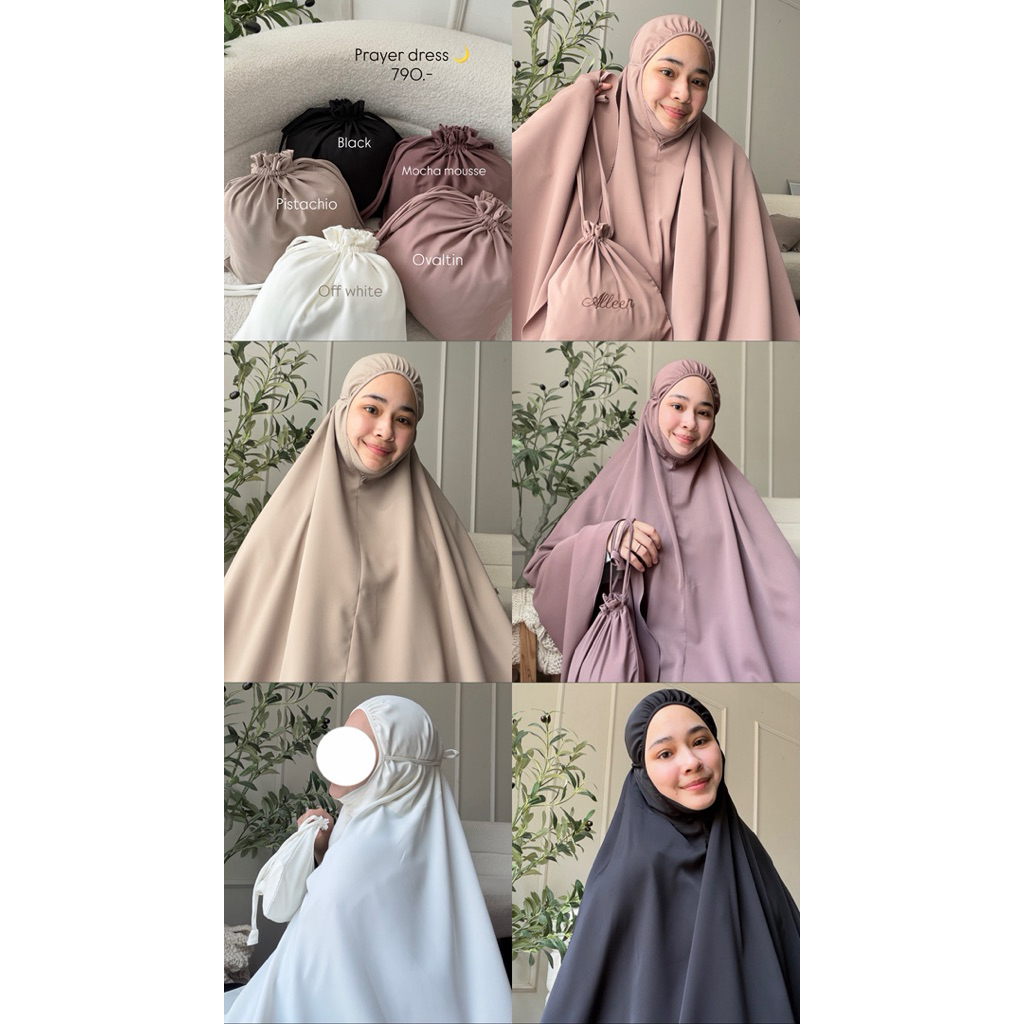 ตะละกงสีพื้น 📿ชุดละหมาดสีพื้น+ พร้อมถุงผ้า ผ้าลื่น นุ่ม เย็น ใส่สบาย | shop story