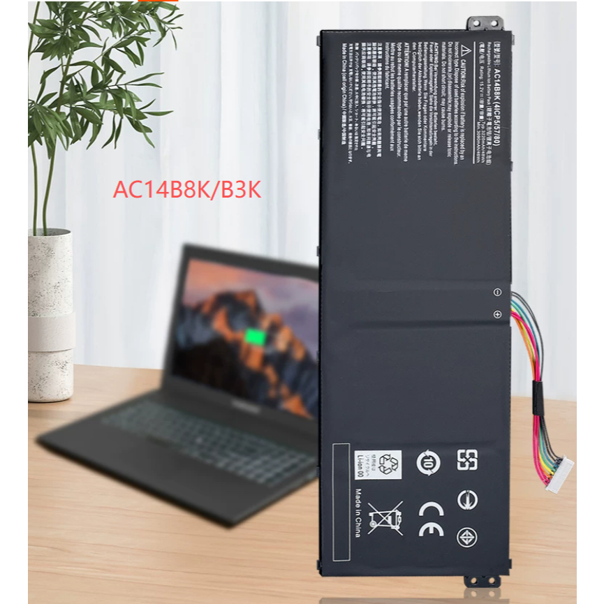 แบตเตอรี่แล็ปท็อปสำหรับ Acer AC14B8K B3K TMP236 P238 MS2392 N17C1