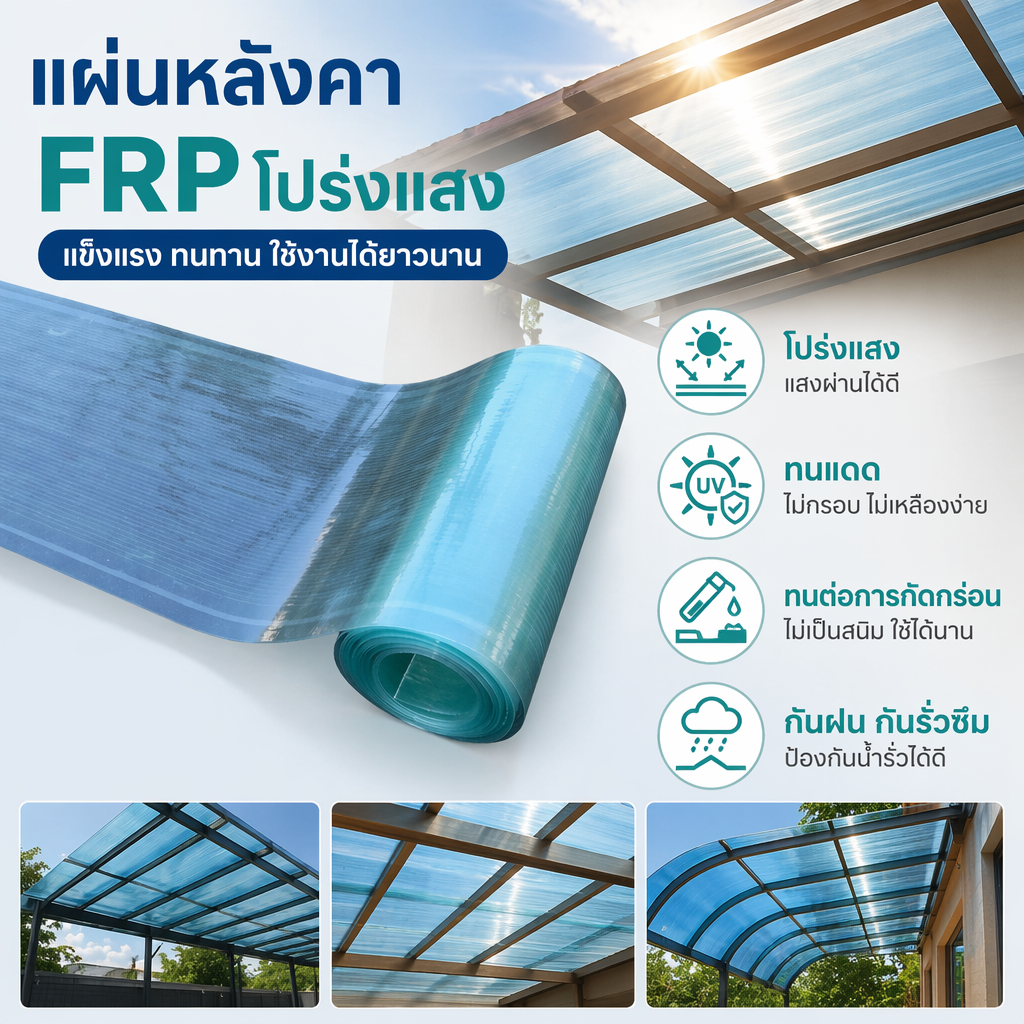 แผ่นหลังคา  แผ่นหลังคาใสๆ โปร่งแสง ยาว 5 เมตร กระเบื้องหลังคา อย่างหนา บ้านครอบคลุมพลาสติก ผ้าใบกันน้ำ ทนแดด