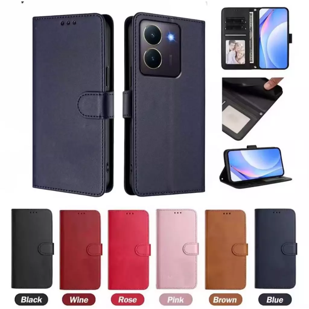 เคสฝาพับหนัง ล็อคได้ สำหรับ Vivo Y27 Y27S Y36 Y03 Y03T Y18 Y28S เคสกันกระแทกฝาพับ พร้อมช่องใส่บัตร