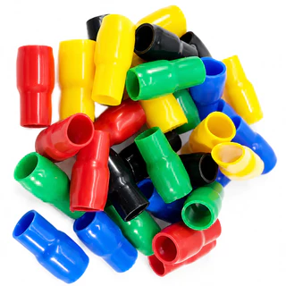 ปลอกหุ้มสายไฟ PVC 2.5 SQ ปลอกสี ปลอกหุ้มหางปลา 100 ชิ้น/ถุง สินค้าพร้อมส่ง