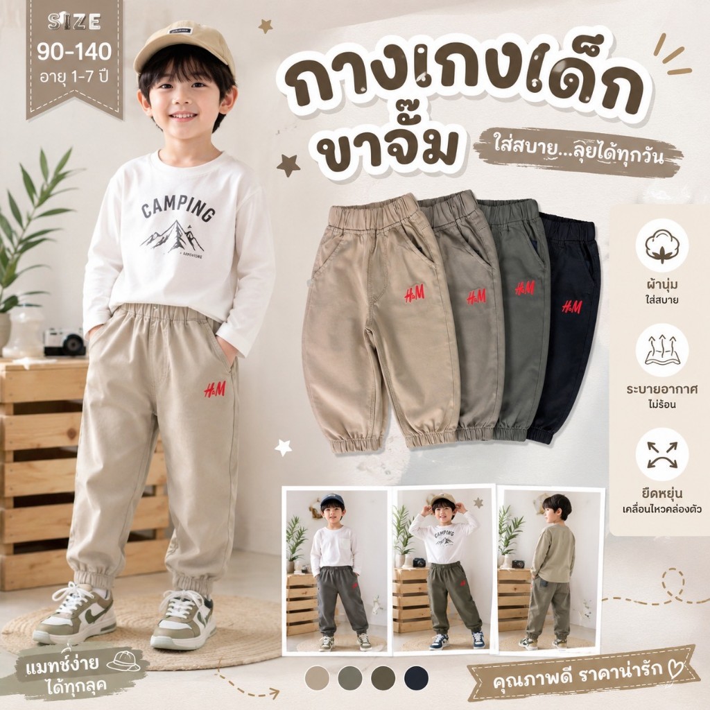 กางเกงขายาวจั๊ม เด็กชาย 1-7ปี