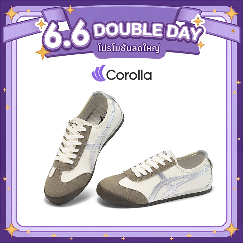 【รองเท้าคู่รัก】Corolla Mexic 66 รองเท้าผ้าใบลำลองส้นแบน ใส่ได้ทุกเพศ วัสดุหนังพียู กันน้ำ พื้นซึมซับแรงกระแทก ลดกลิ่นอับ