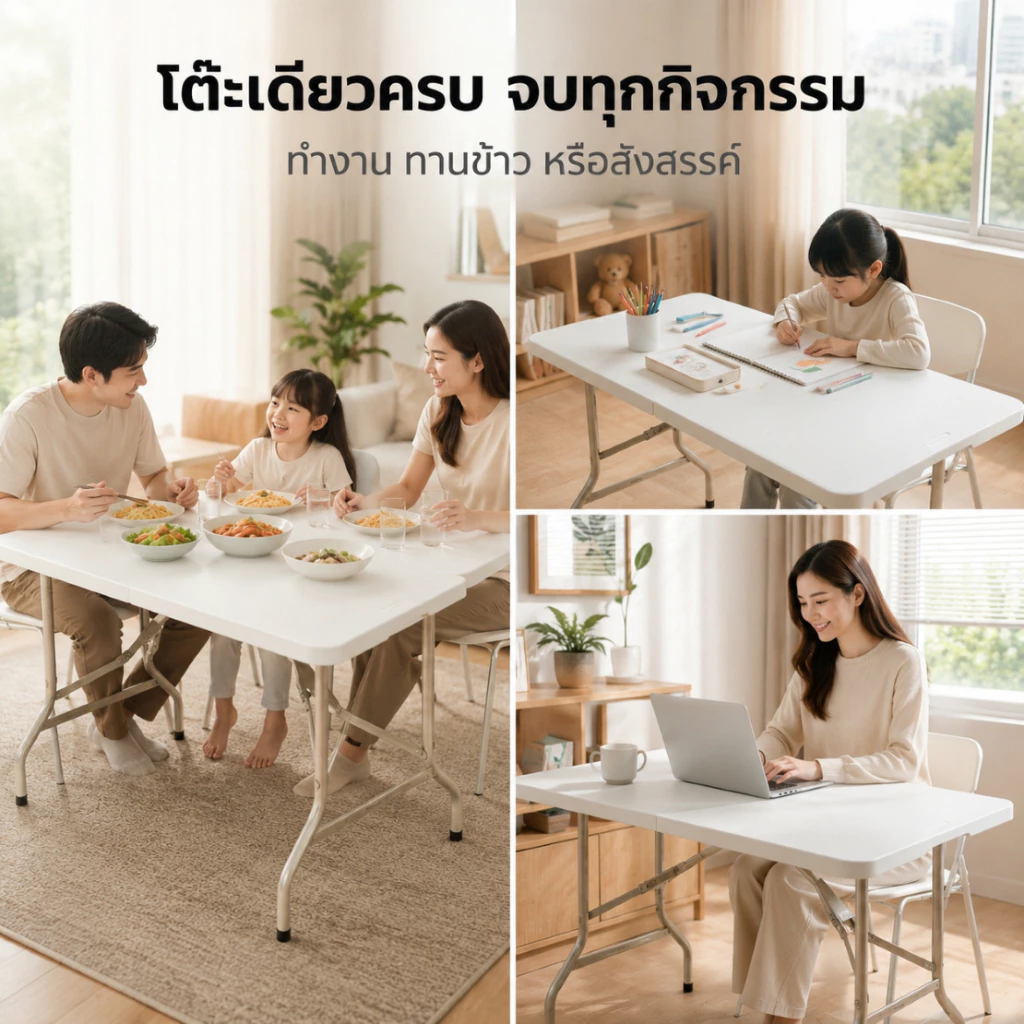 Reflexe โต๊ะพับได้ โต๊ะแคมป์ปิ้ง 180/150/120CM พกพาสะดวก thumbnail 9