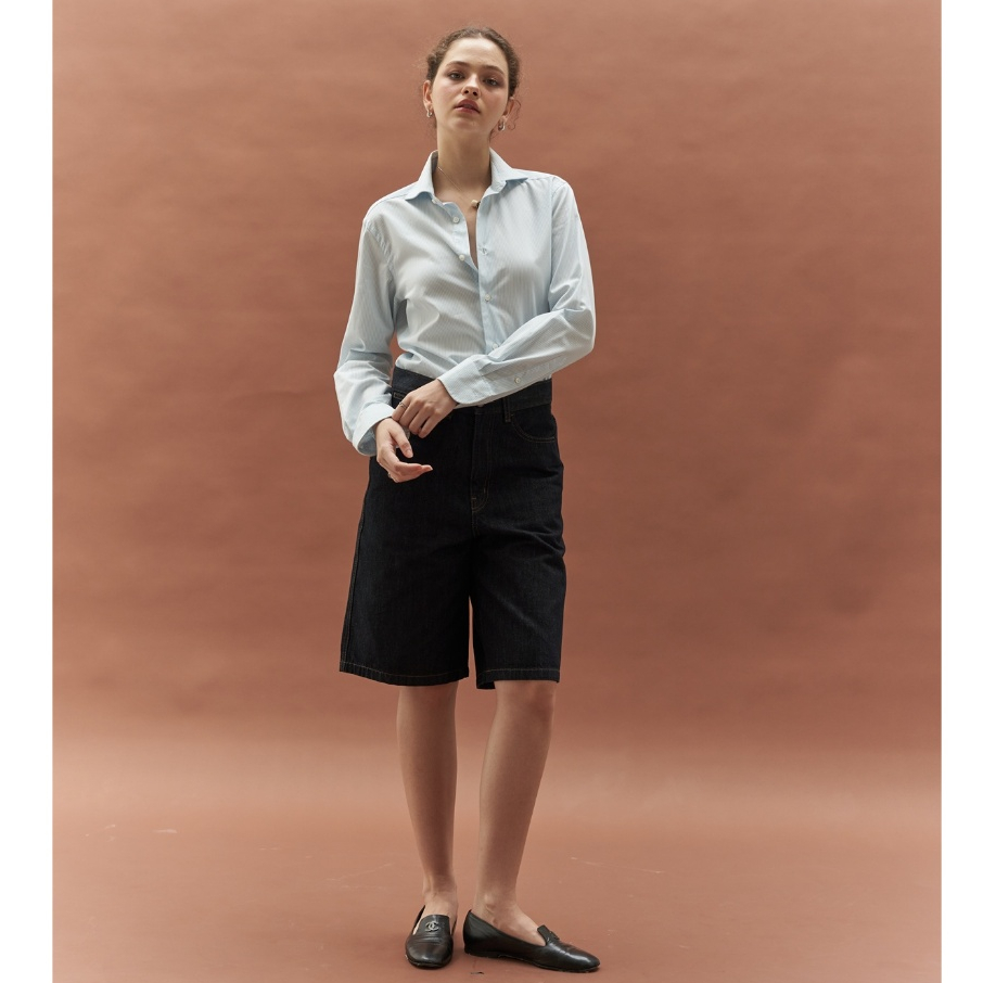 tresmade กางเกงยีนส์ขาสั้น Denim Bermuda Shorts