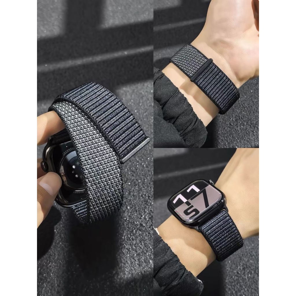 พร้อมส่ง สายผ้า Sport Loops ใช้ได้กับ Smart Watch 11 10 9 8 7 6 5 4 3 2 1 Se Ultra CD5G AI11 WS11min
