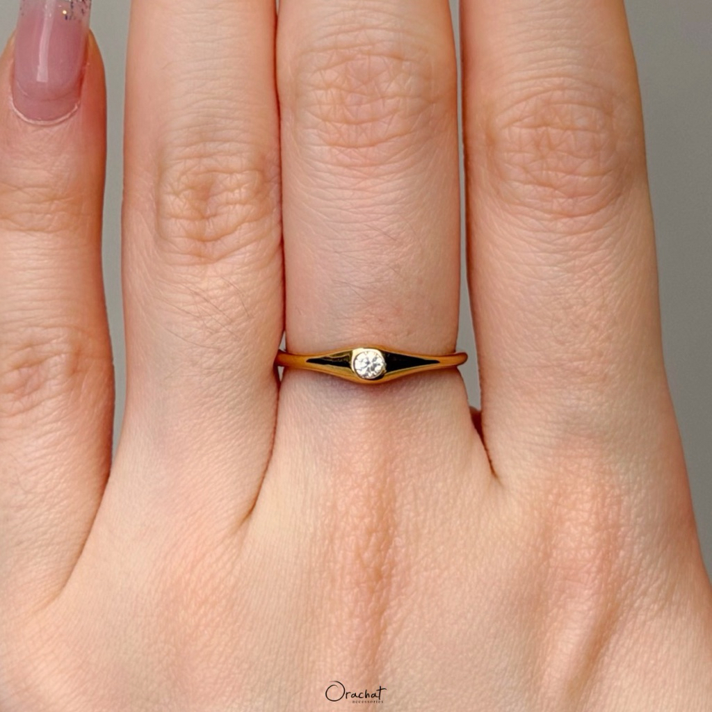 Orachat | Alma 100 H&A ring. (แหวนตัวเรือนเงินแท้ 92.5 / หากใส่ไม่พอดีเปลี่ยนขนาดฟรี 1 ครั้ง)