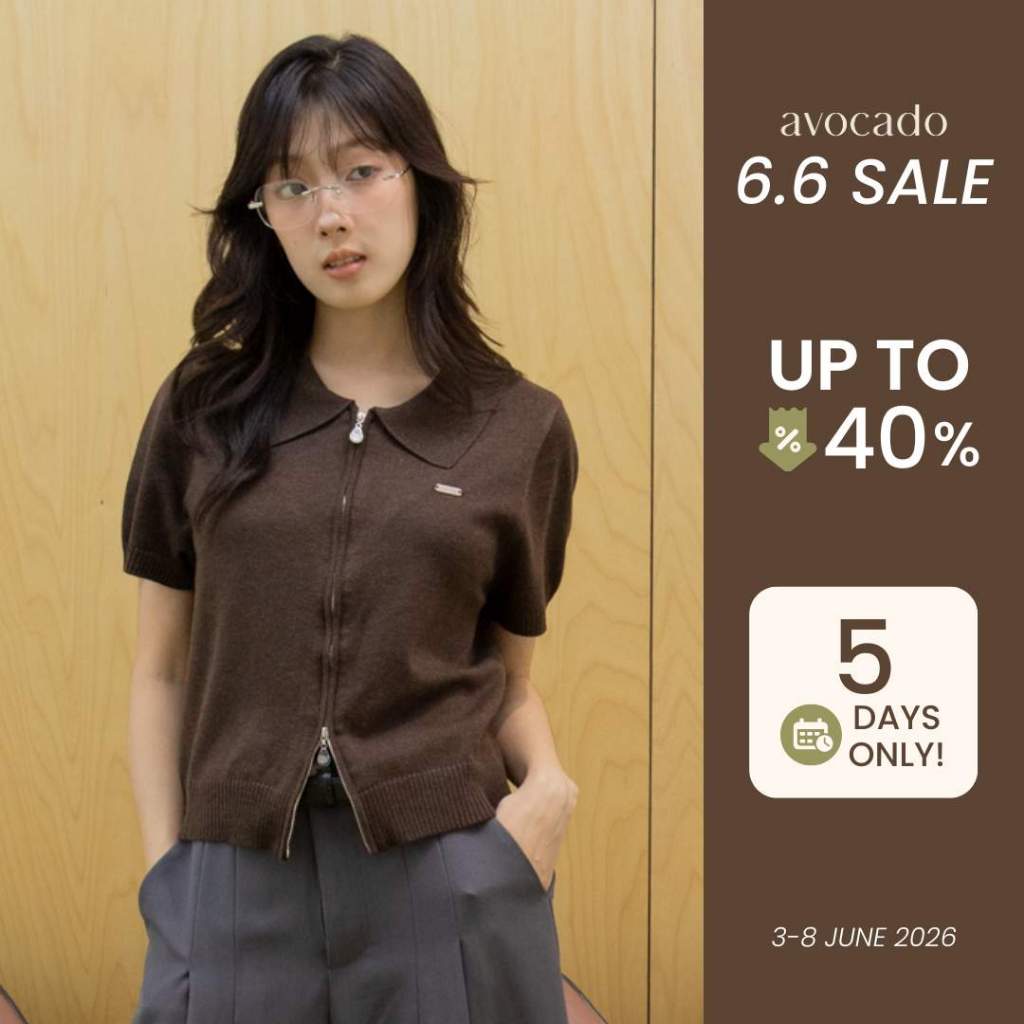 avo เสื้อไหมพรมโปโล 2 ซิป mako knit polo