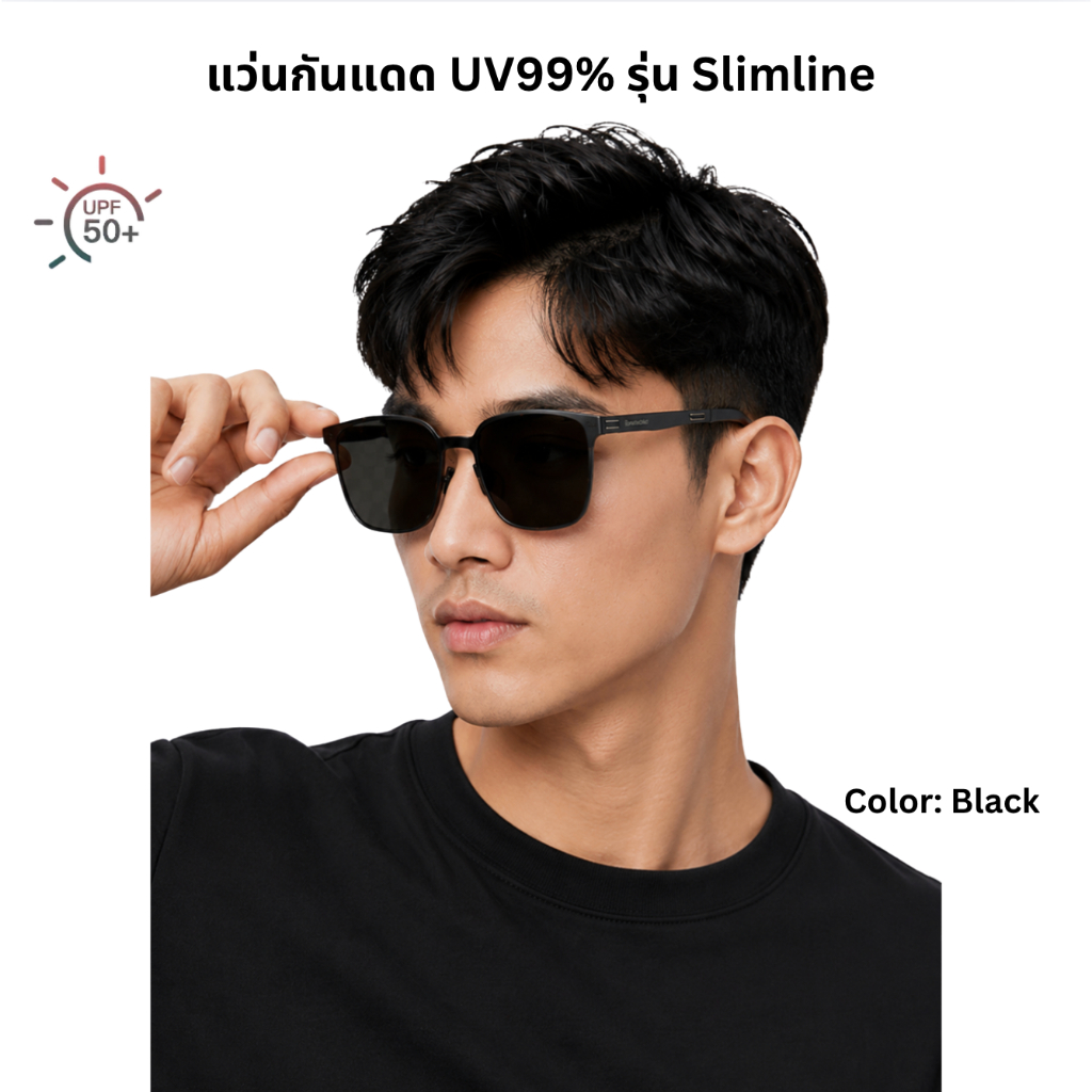 Beneunder แว่นกัน Polarized แดดพับได้ รุ่น Slimline น้ำหนักเบามาก บางเฉียบ ใส่สบาย UV ≥99%