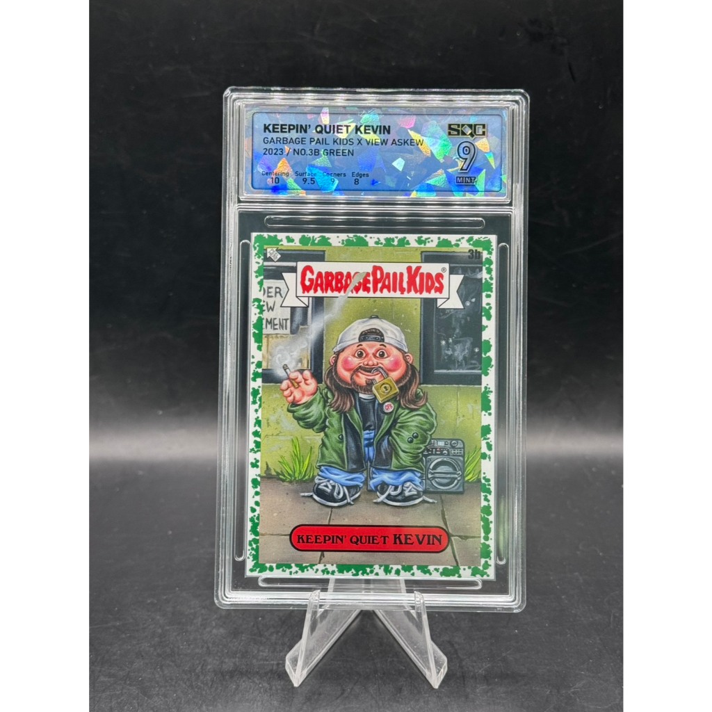 Keepin' Quiet Kevin (No.3B Green) - Garbage Pail Kids x View Askew 2023 - Graded SQC 9 Mint