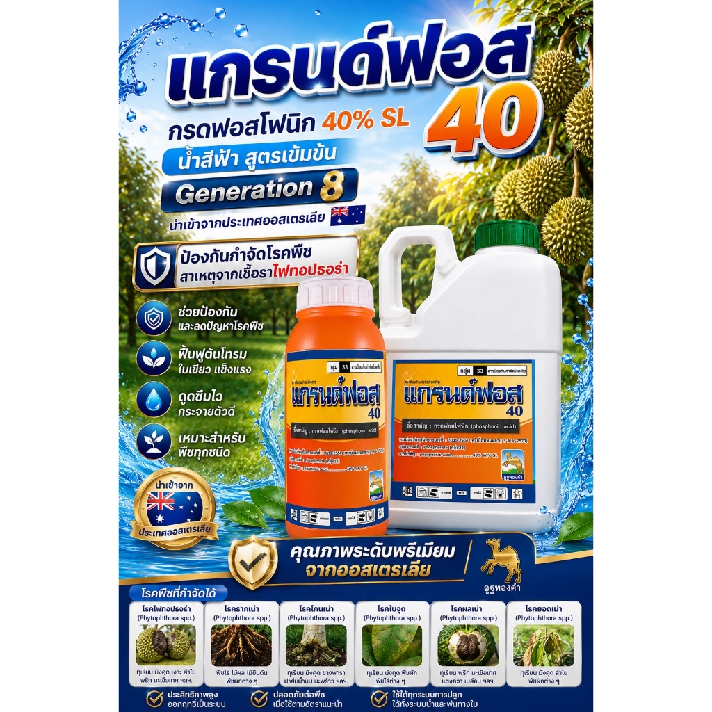 แกรนฟอส กรดฟอสโฟนิก40 รักษารากเน่าโคนเน่า ไฟท็อปธอร่า