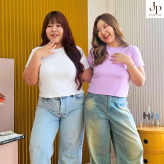ส่งทันที!🛵 เสื้อครอปคอกลม Baby Tee สไตล์มินิมอล สาวพลัสไซส์ ผ้ายูนิโคล อก36-46นิ้ว #590
