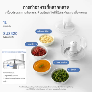 Simplus × PP Krit เครื่องปั่นอเนกประสงค์ 5-in-1 380W ปั่นน้ำผลไม้ สับเนื้อ หั่นผัก ความจุใหญ่ 1.25L LLJH005