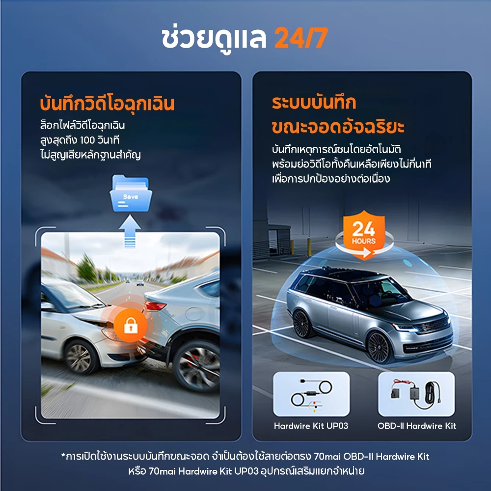 [NEW] 70mai Dash Cam M310 Plus 3K/4K Car Camera กล้องติดรถยนต์อัจฉริยะ ความละเอียด F1.55 เลนส์หมุน360° thumbnail 9