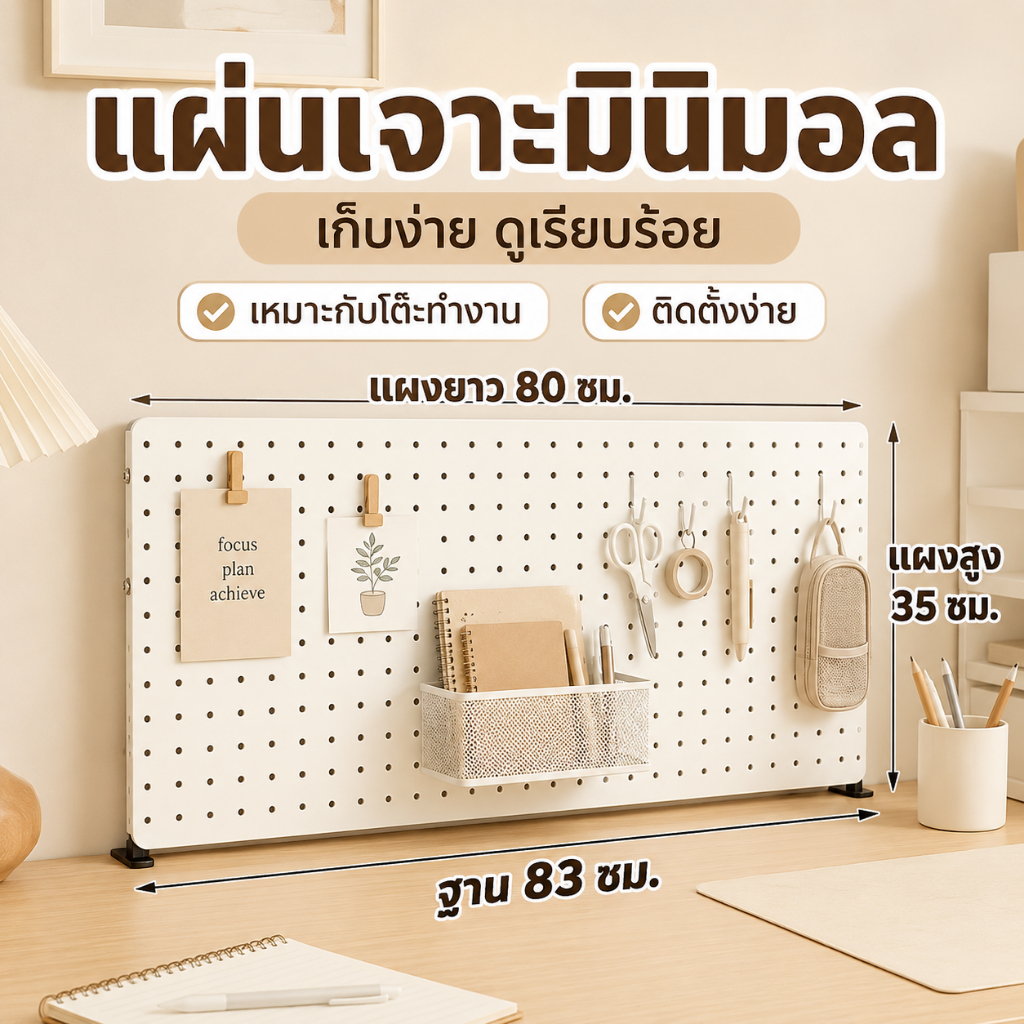บอร์ดรูพลาสติก ABS บอร์ดรูพลาสติก แผ่นวางของติดผนัง กระดานแขวนของ DIY pegboard