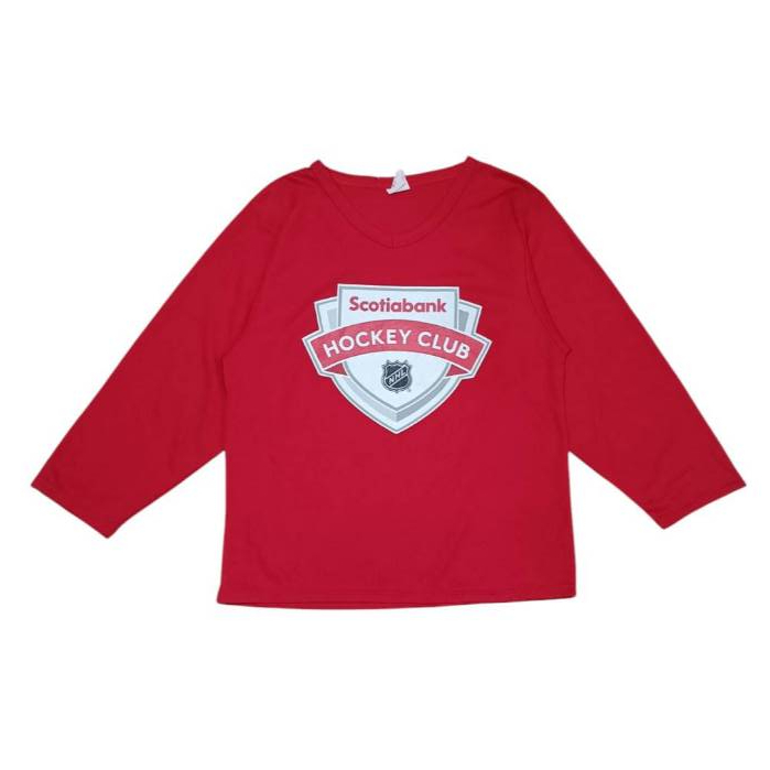 เสื้อฮอกกี้เด็ก คอวี แขนยาว ผ้ากีฬา NHL ป้ายคอไซส์ YXL มือสอง สภาพดีมาก วัดหน้าผ้าอก 40"ยาว 25"